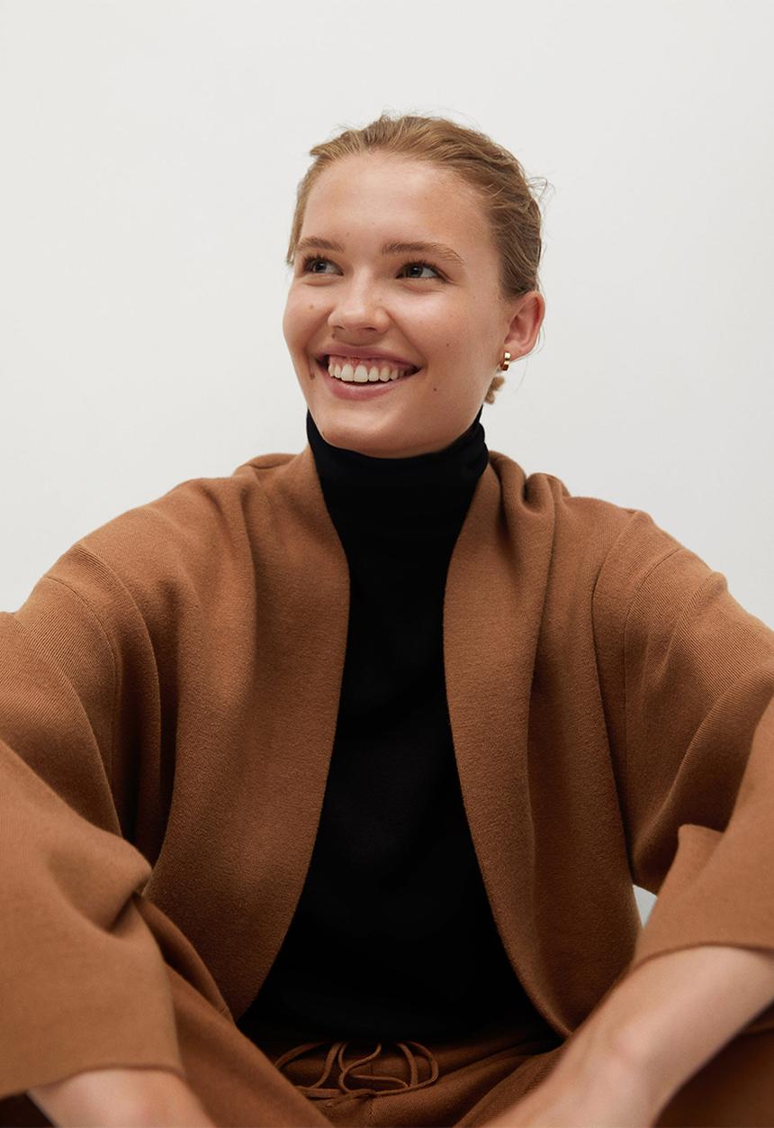 MANGO - Cardigan sol-a - medium brown