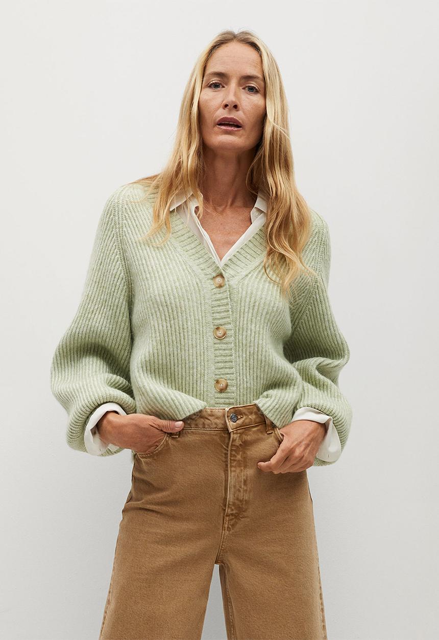 MANGO - Cardigan merlo - light pastel green