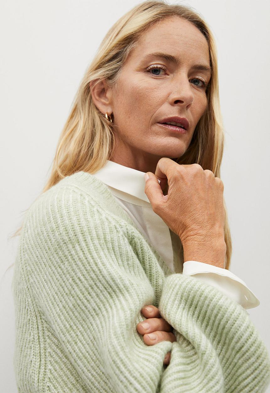 MANGO - Cardigan merlo - light pastel green