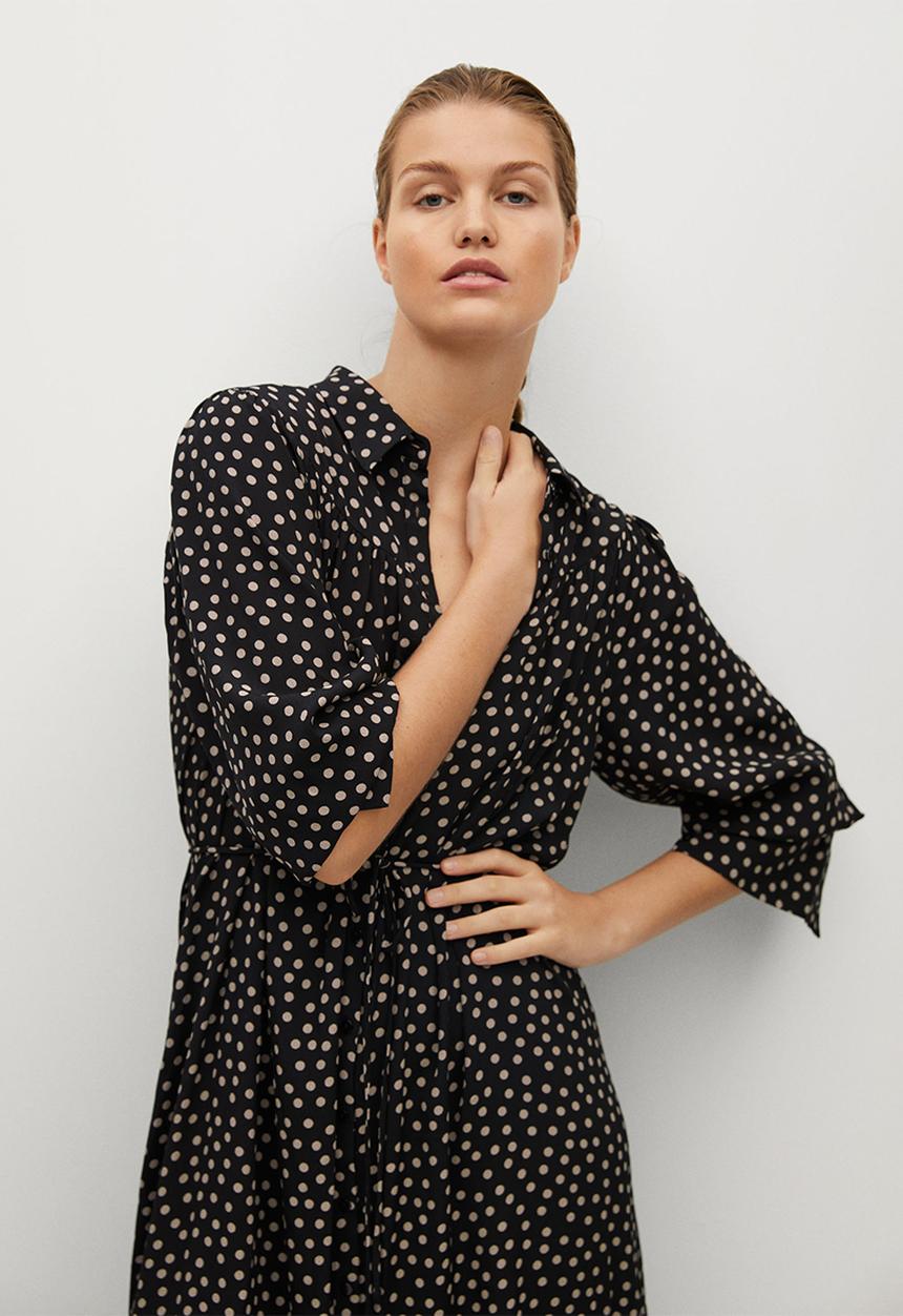 MANGO - Dress peach - black