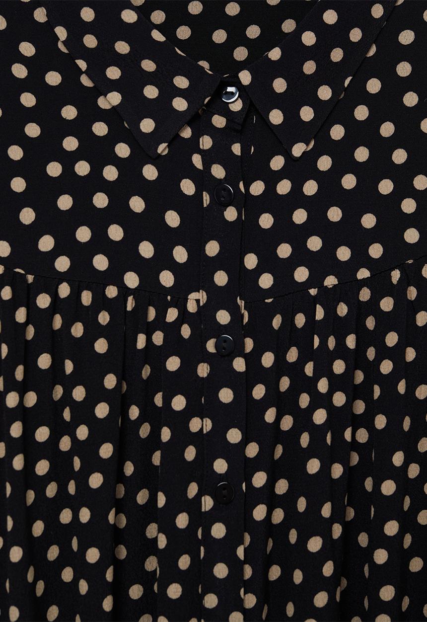 MANGO - Dress peach - black
