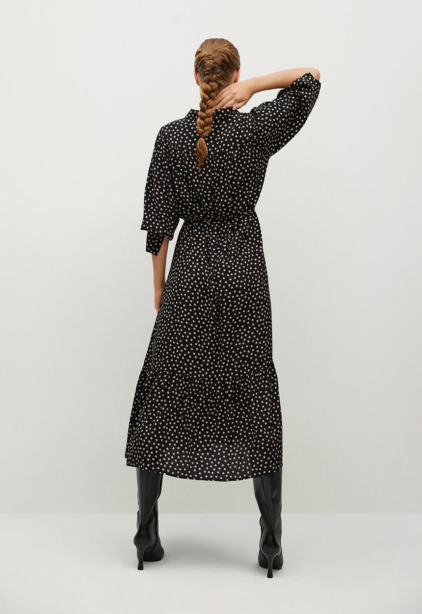 MANGO - Dress peach - black