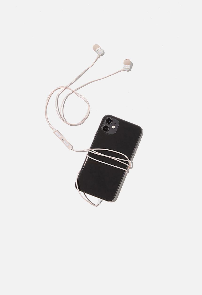 Typo - Luxe earphones - matte cameo pink & pearlent
