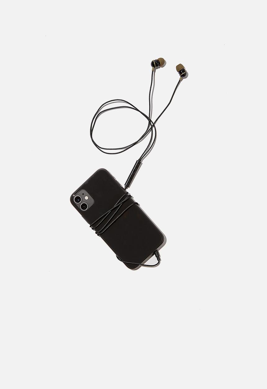Typo - Luxe earphones - matte khaki & black metallic