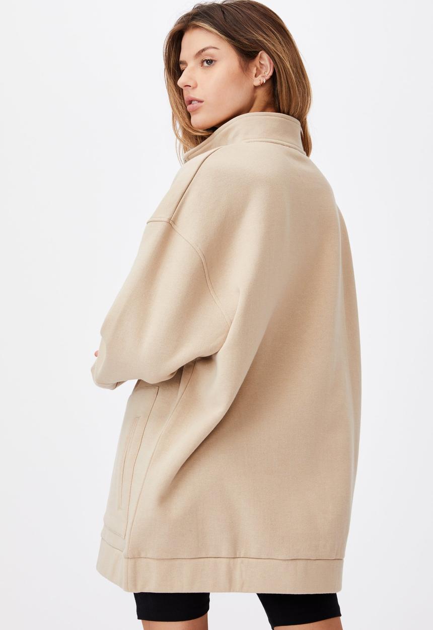 Factorie - Oversized qtr zip graphic crew - humus/misc studios