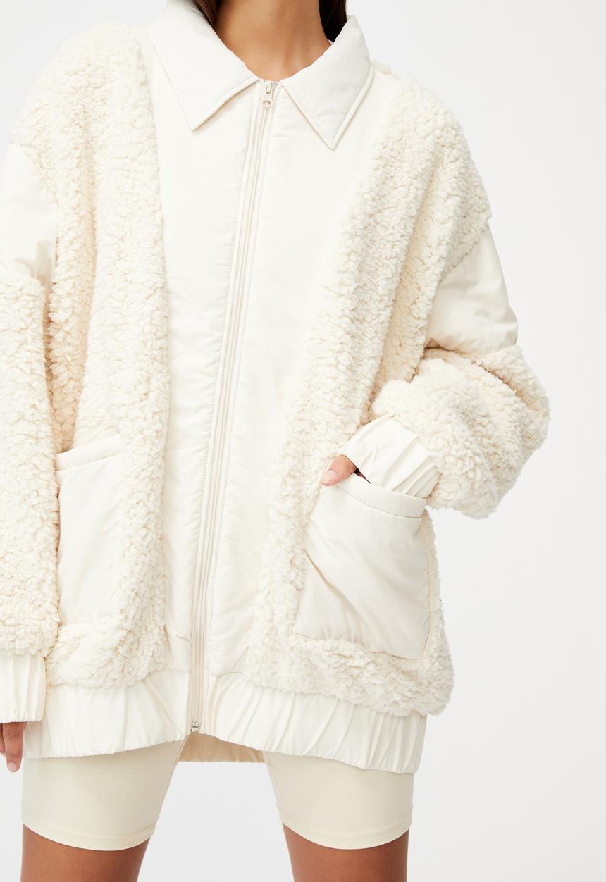 Factorie - Oversized teddy jacket - ecru