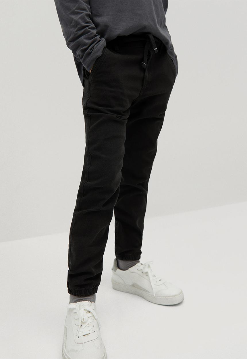 MANGO - Cord trousers - black