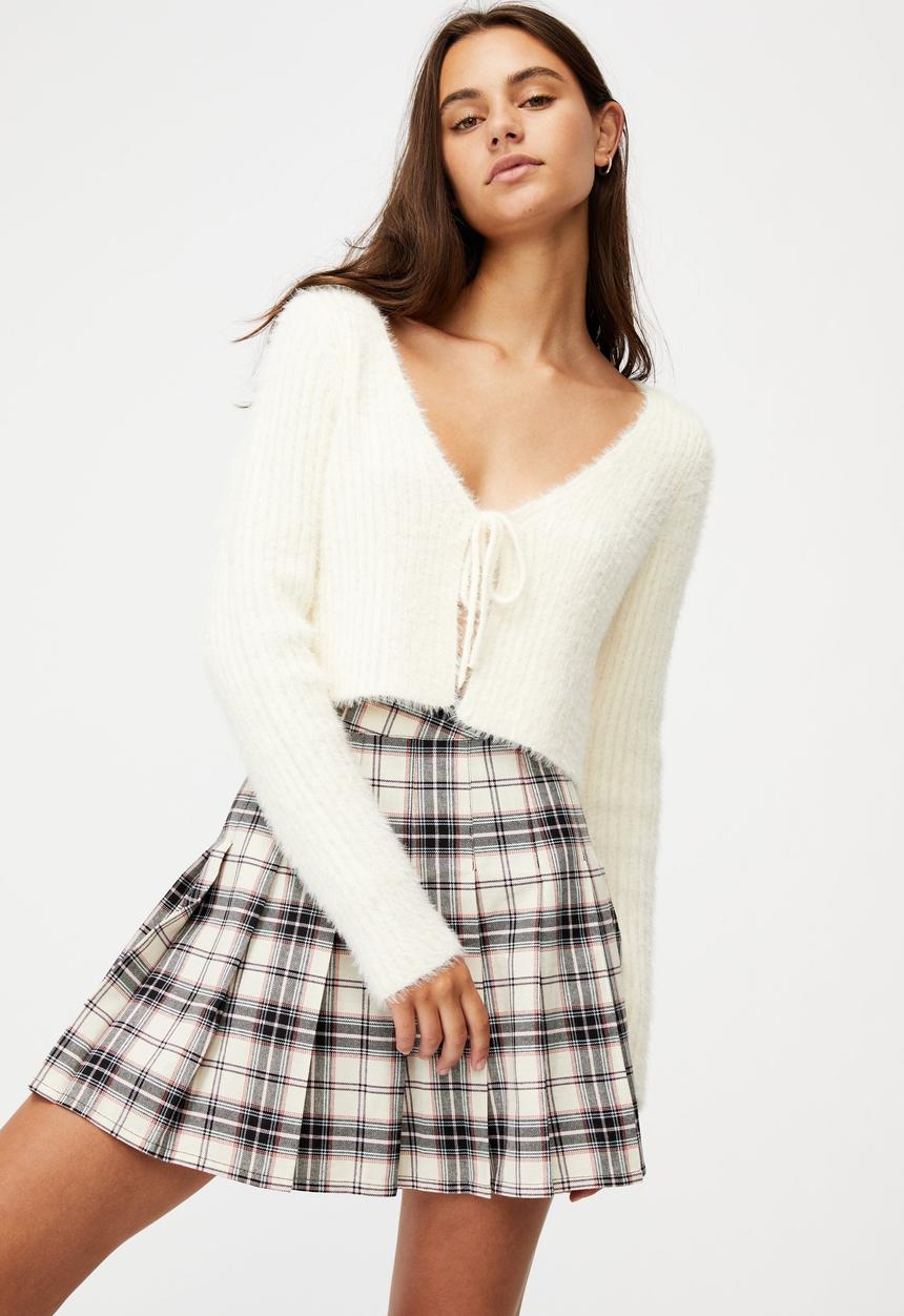 Factorie - Pleated skirt - jolie check neutral