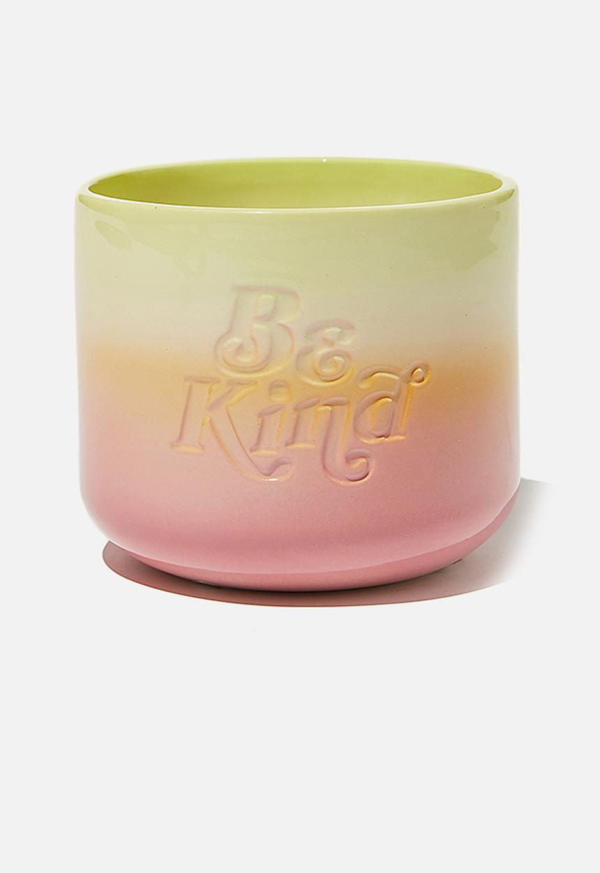 Typo - Midi shaped planter - pink glaze kind