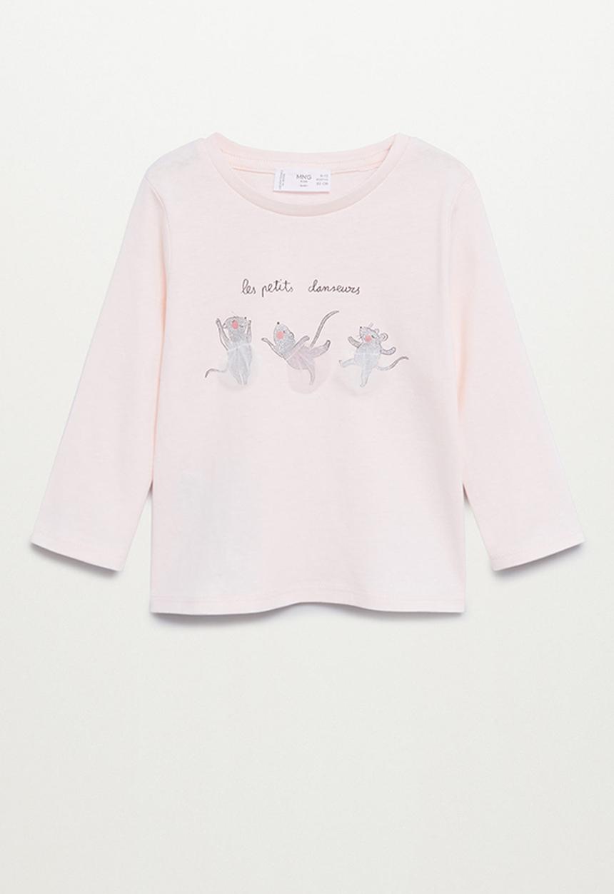 MANGO - Elena long sleeve tee - pink