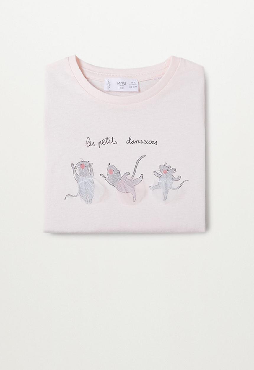 MANGO - Elena long sleeve tee - pink