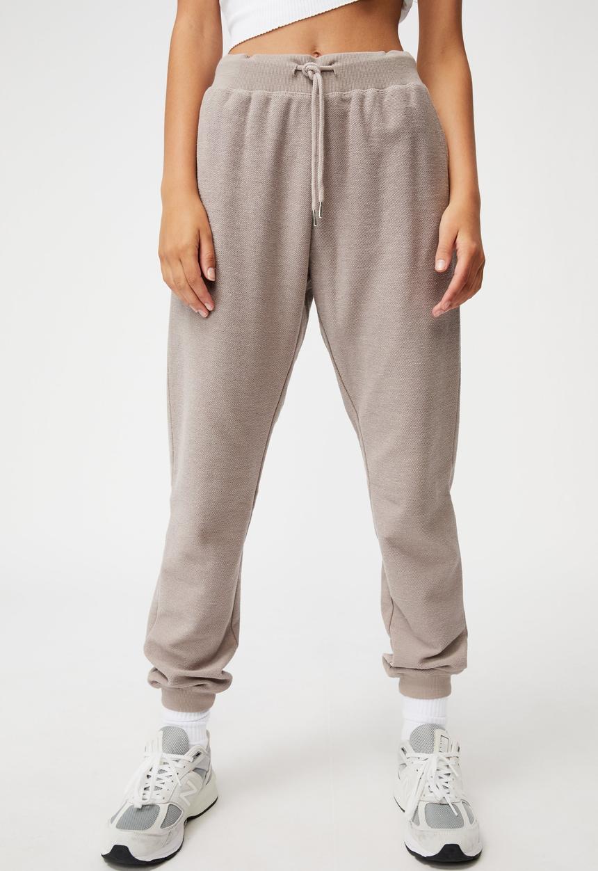 Factorie - Reverse french terry slim fit trackpant - etherea