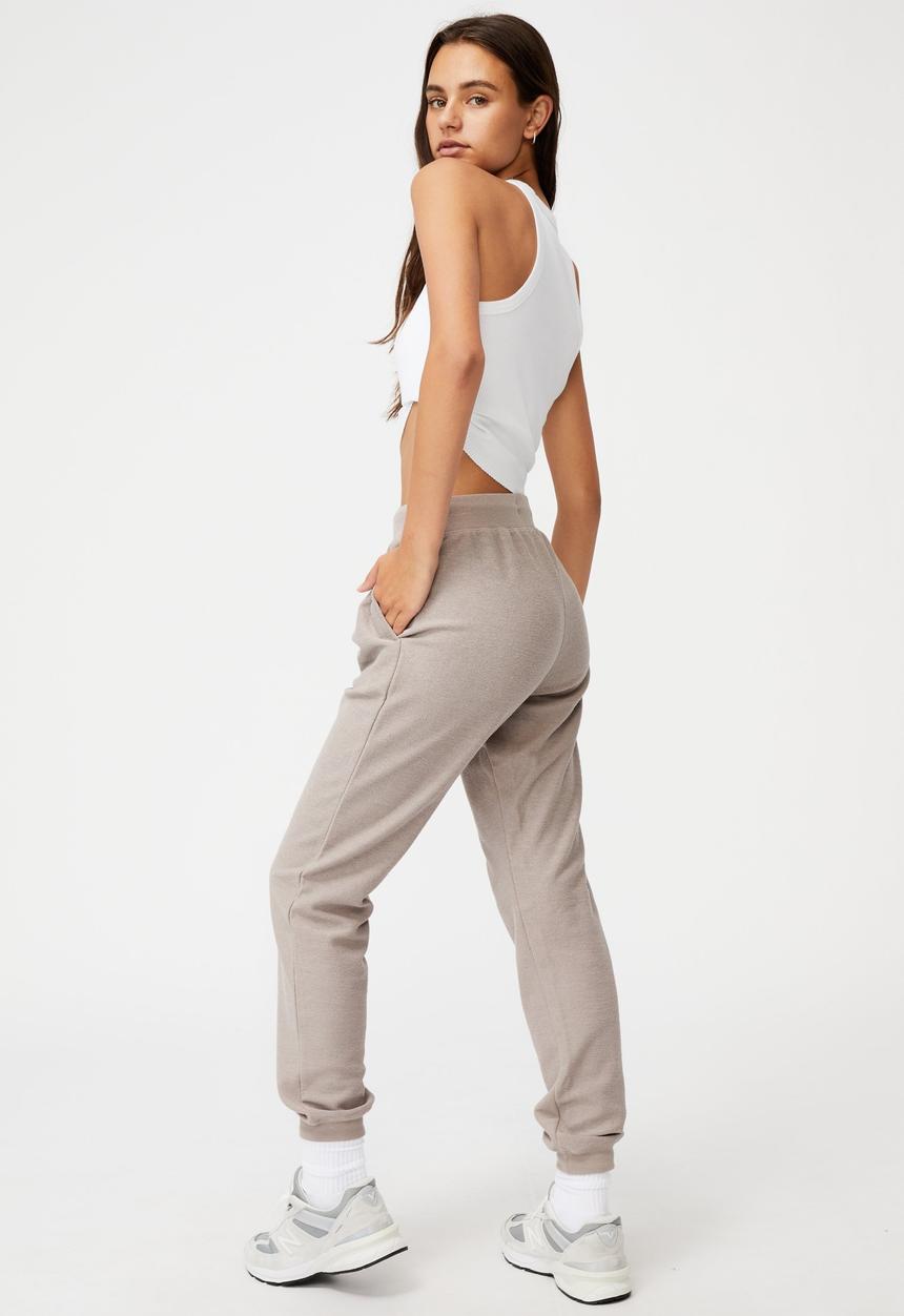Factorie - Reverse french terry slim fit trackpant - etherea