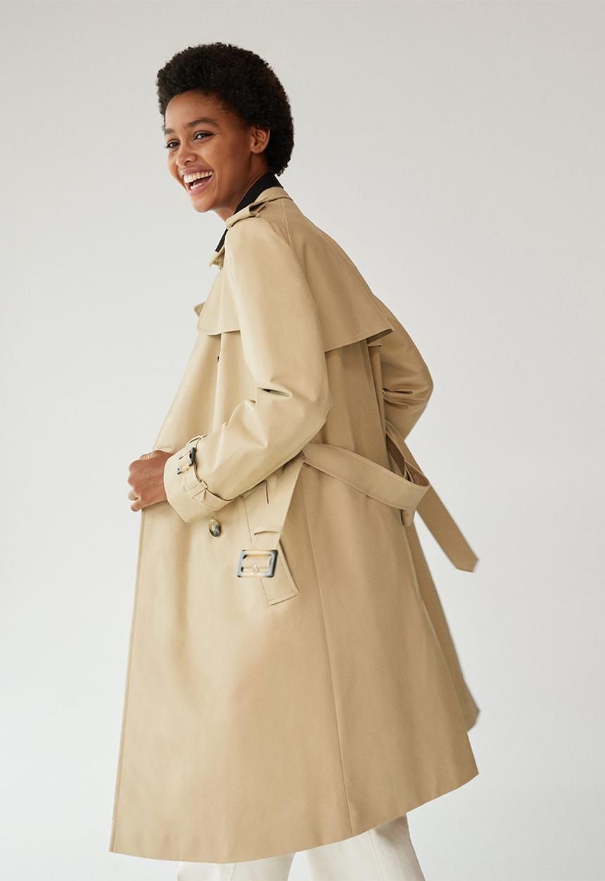 MANGO - Trench coat polana - beige