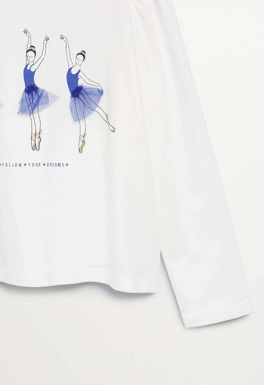 MANGO - Baile long sleeve tee - white