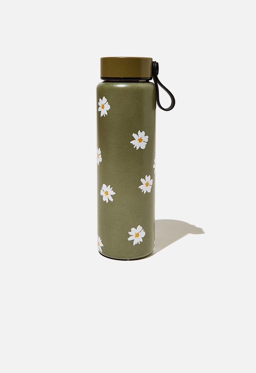 Typo - On the move metal drink bottle 500ml-daisy khaki