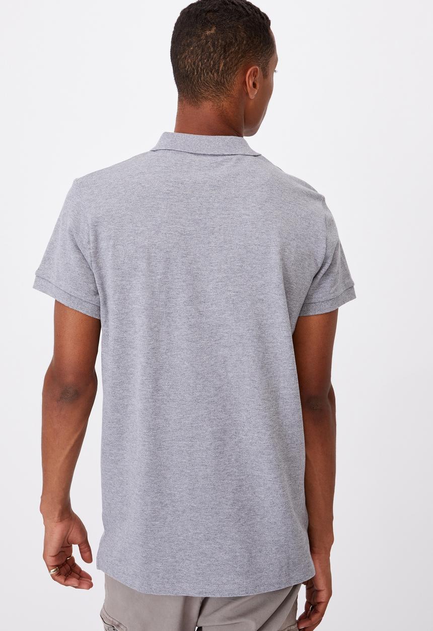 Cotton On - Essential short sleeve polo - grey marle
