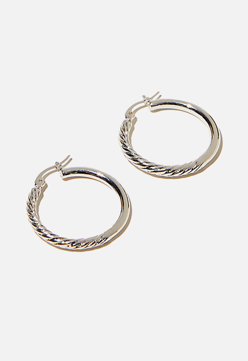Rubi - Noughties hinge hoop - silver