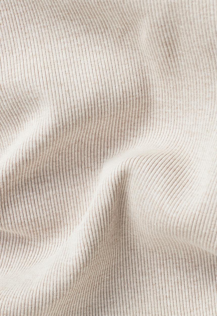 G-STAR - Plated rib ringer slim r t long sleeve - cream 