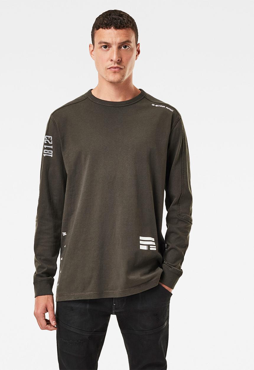 G-STAR - Multi logo+ korpaz r t long sleeve - grey 