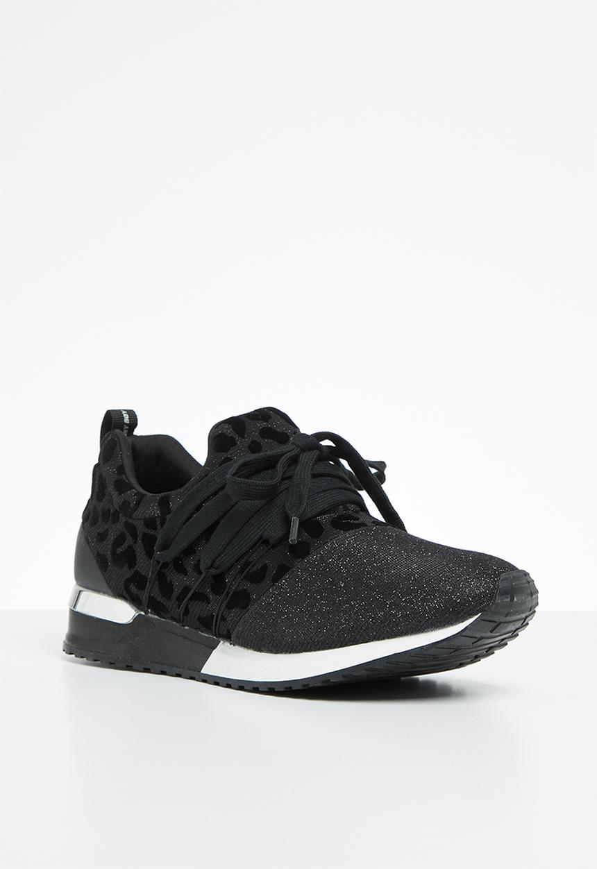 SISSY BOY - Creeper animal print sneaker  - black