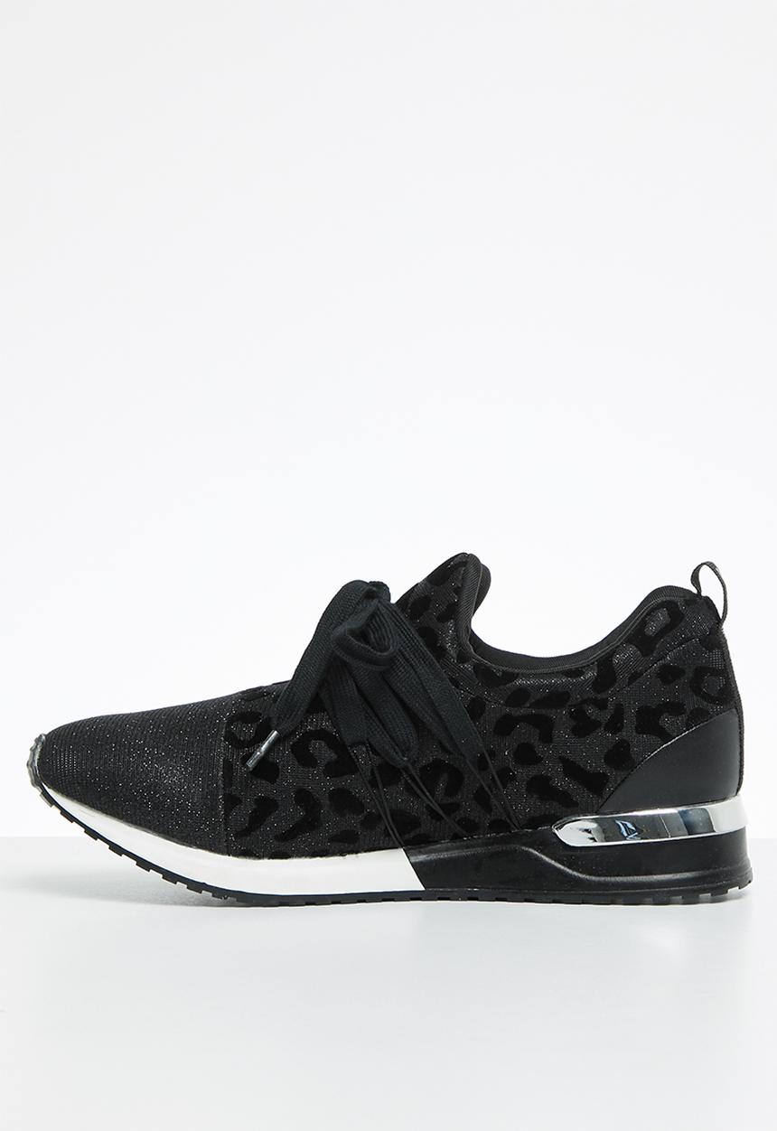 SISSY BOY - Creeper animal print sneaker  - black