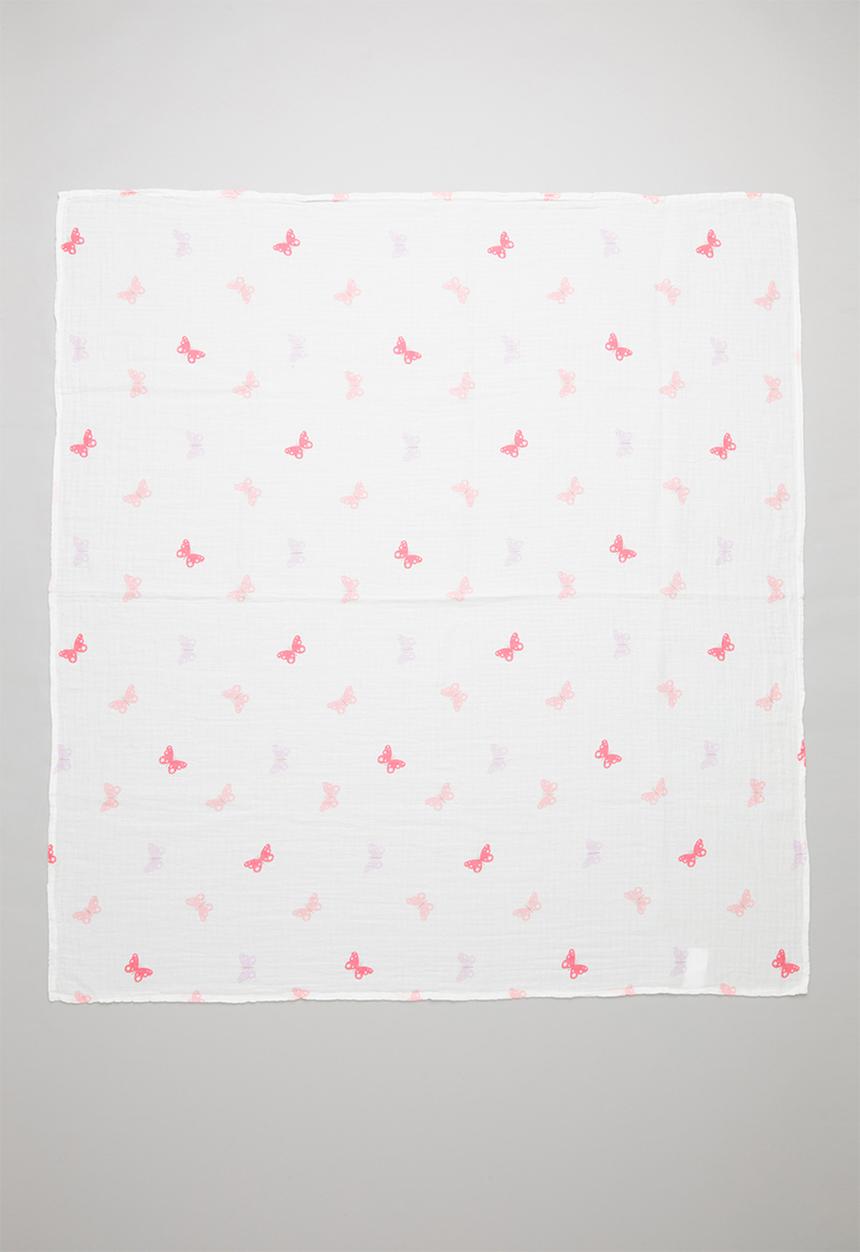 Pop Candy - Butterfly blanket - pink & white