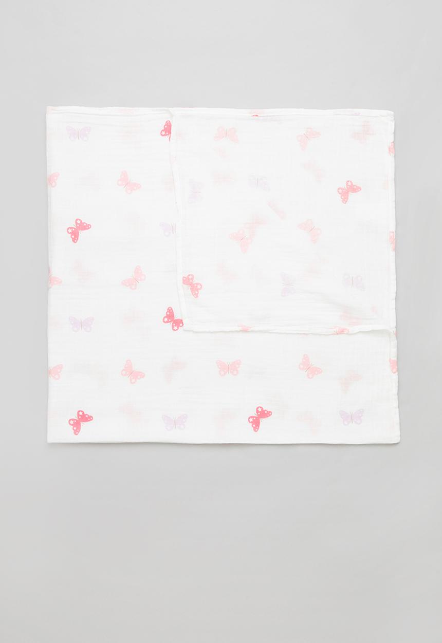 Pop Candy - Butterfly blanket - pink & white