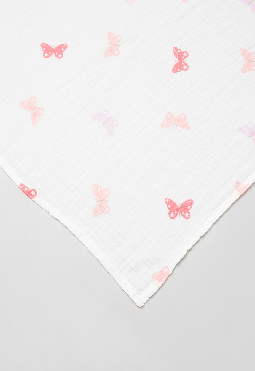 Pop Candy - Butterfly blanket - pink & white