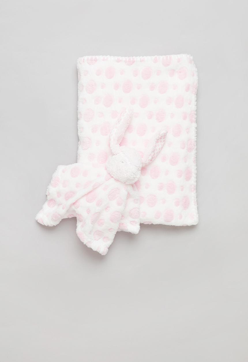 Pop Candy - Baby girls blanket - pink & white