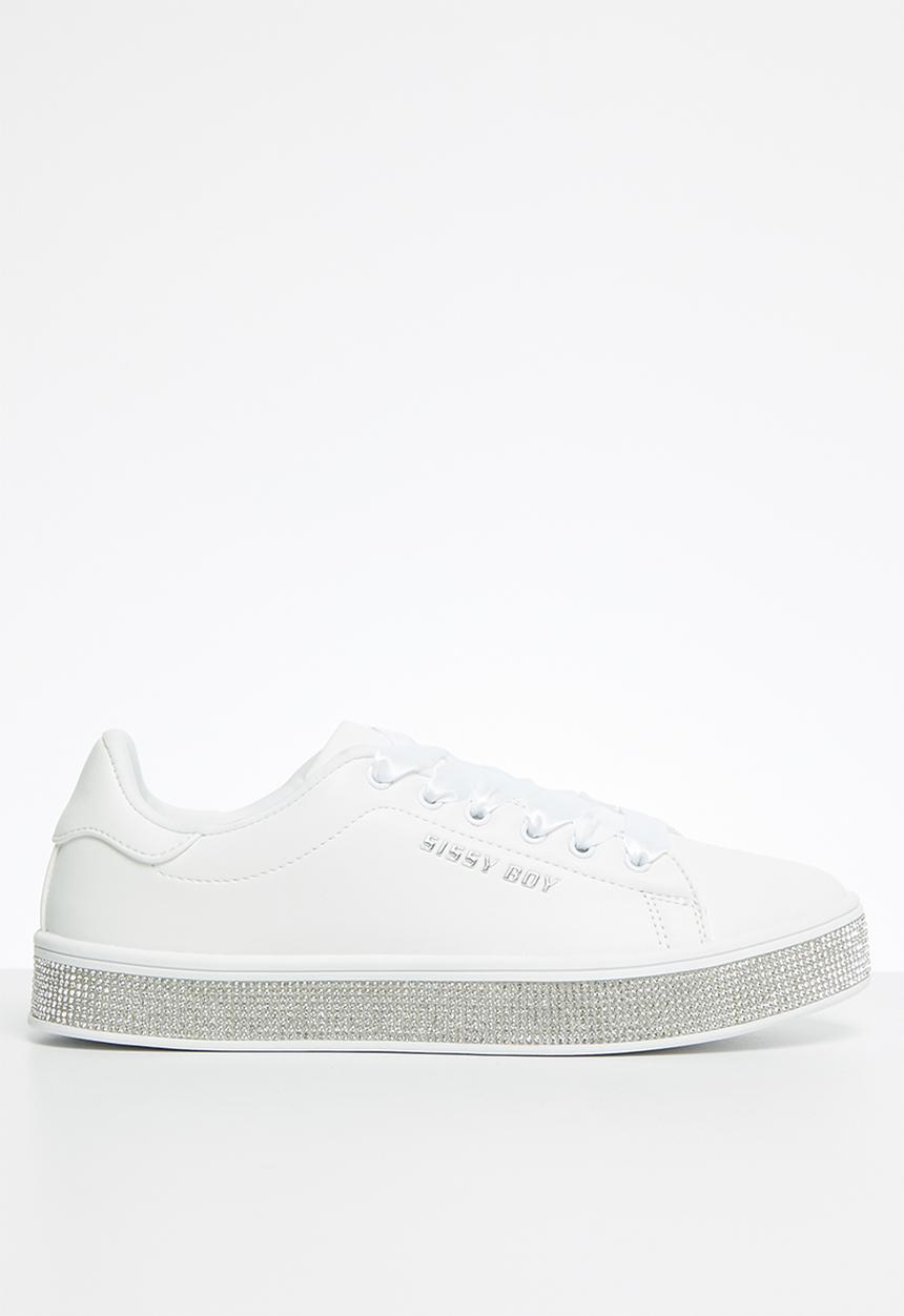 SISSY BOY - Duchess sneaker with bling sole  - white