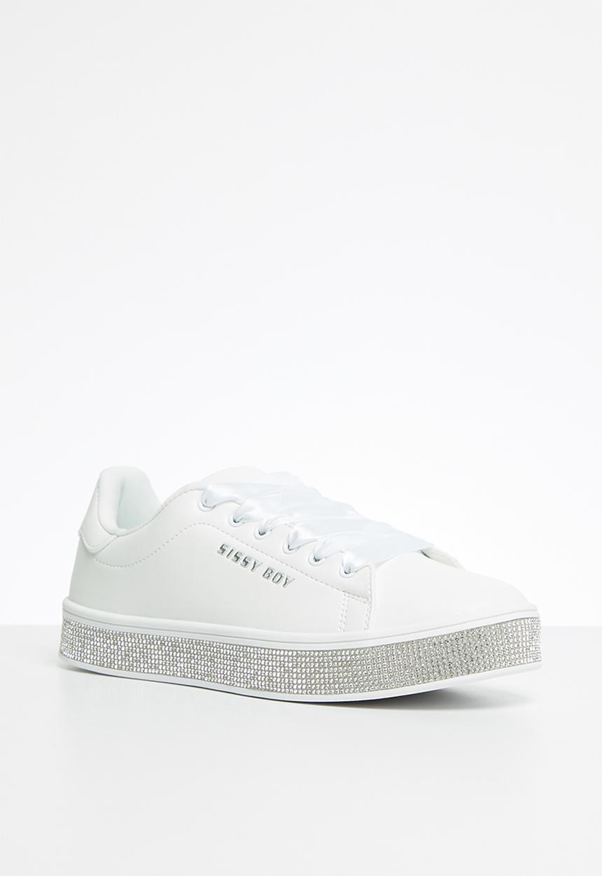 SISSY BOY - Duchess sneaker with bling sole  - white