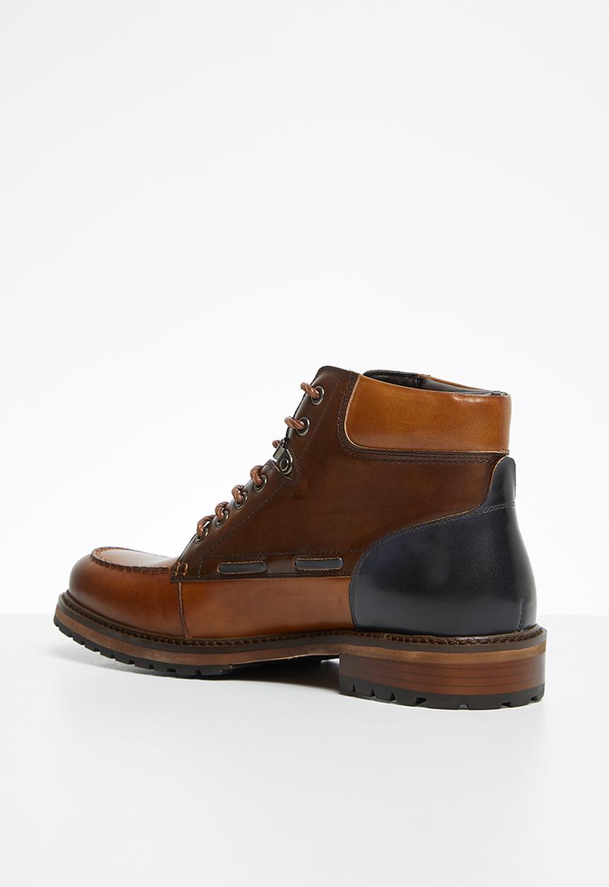 POLO - Dean leather chukka boot - brown & navy