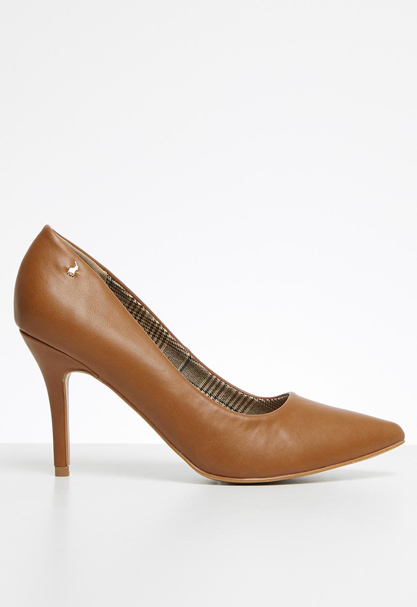 POLO - Aspen mid heel patent court - tan