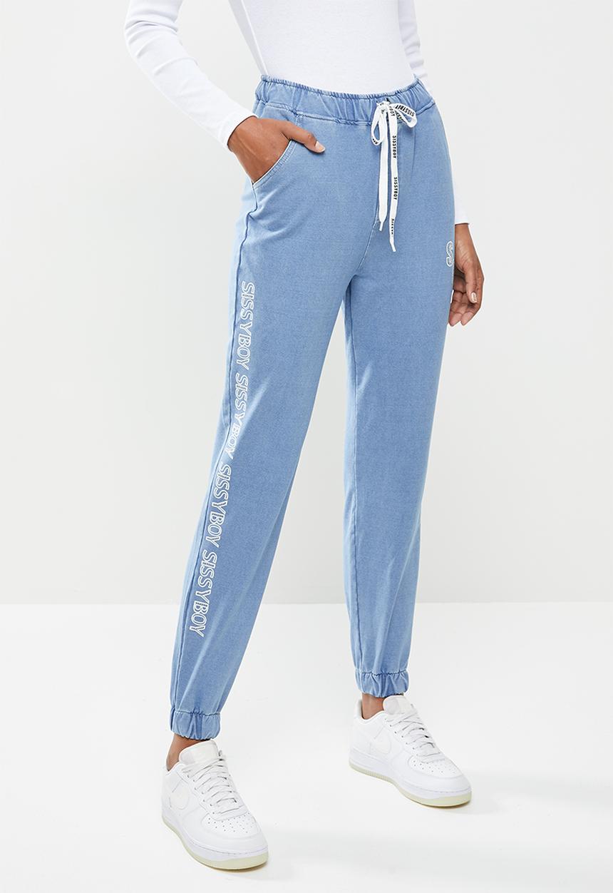 SISSY BOY - Athleisure track pants in knit - blue 