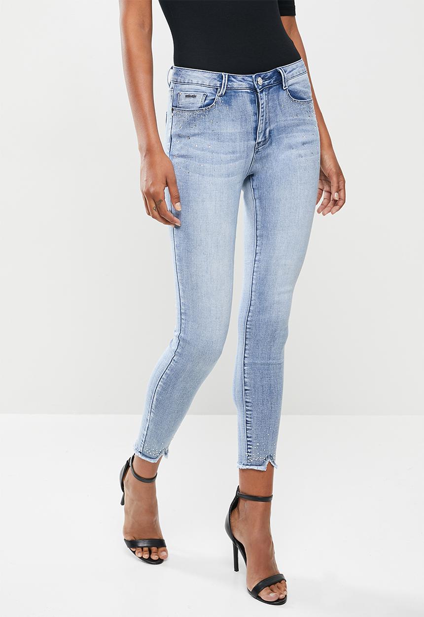 SISSY BOY - Last look axel skinny with side diamantes - blue 
