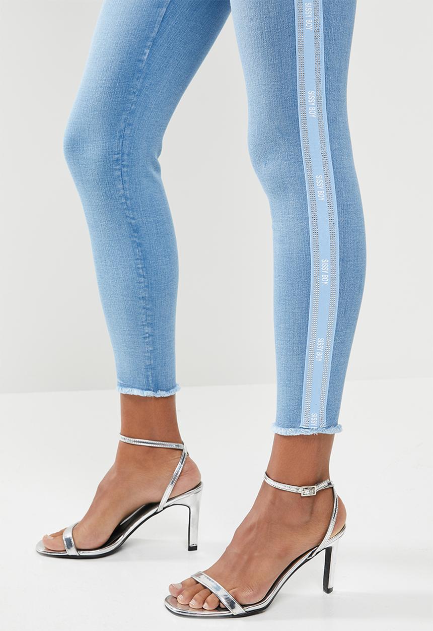 SISSY BOY - Saint west axel skinny with side tape - blue