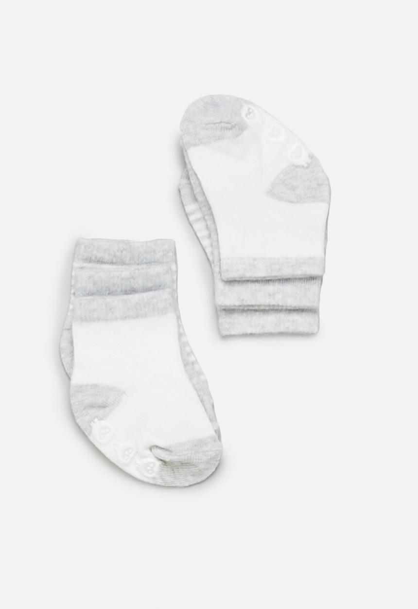 Cotton On - 3 Pack baby socks - grey & white 