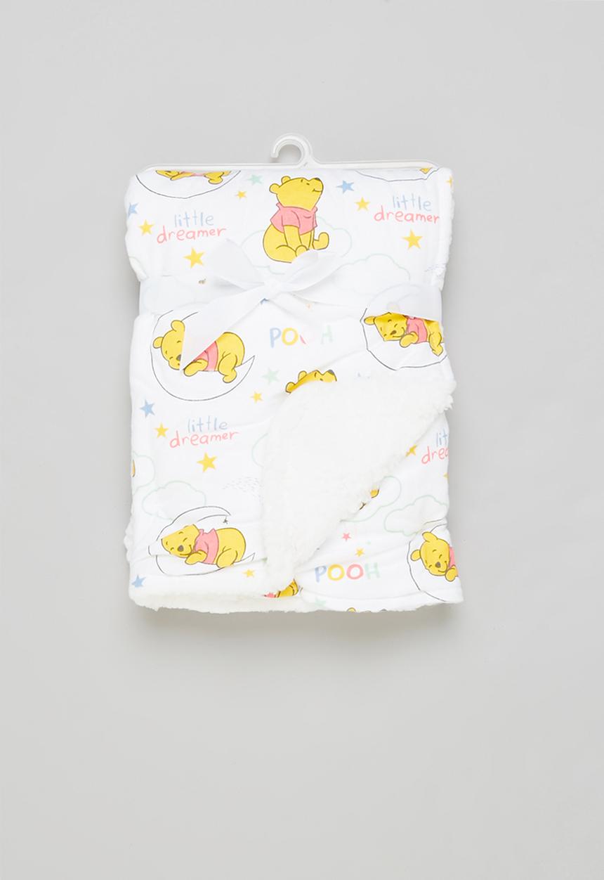 Character Group - Winnie the pooh sherpa throw - white & yellow 