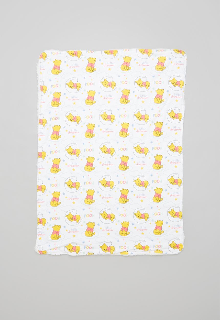 Character Group - Winnie the pooh sherpa throw - white & yellow 