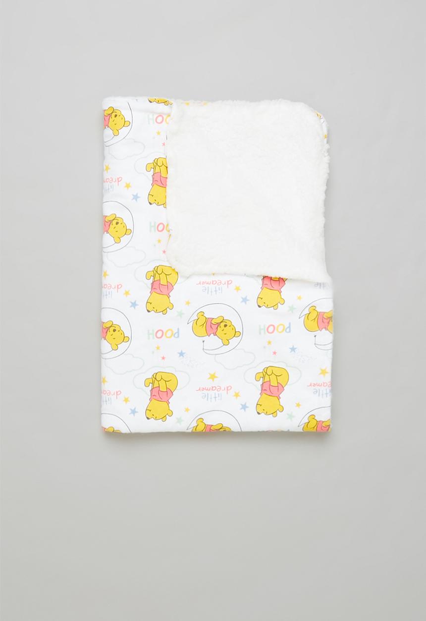 Character Group - Winnie the pooh sherpa throw - white & yellow 