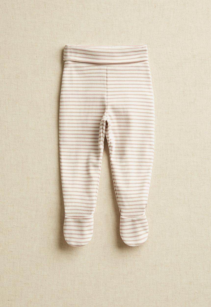 MANGO - Polaina trousers - tan & white