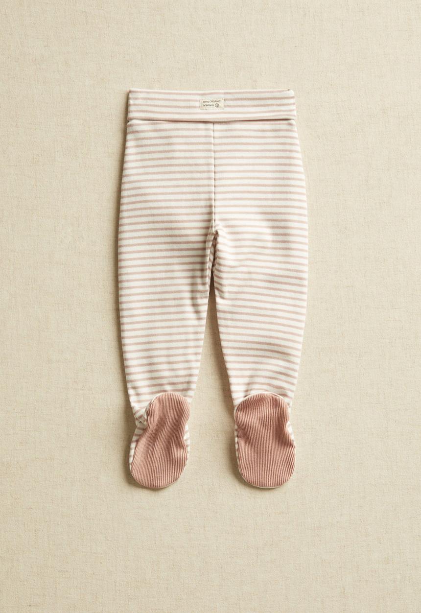 MANGO - Polaina trousers - tan & white