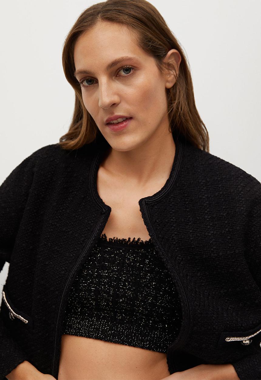 MANGO - Jacket canela - black