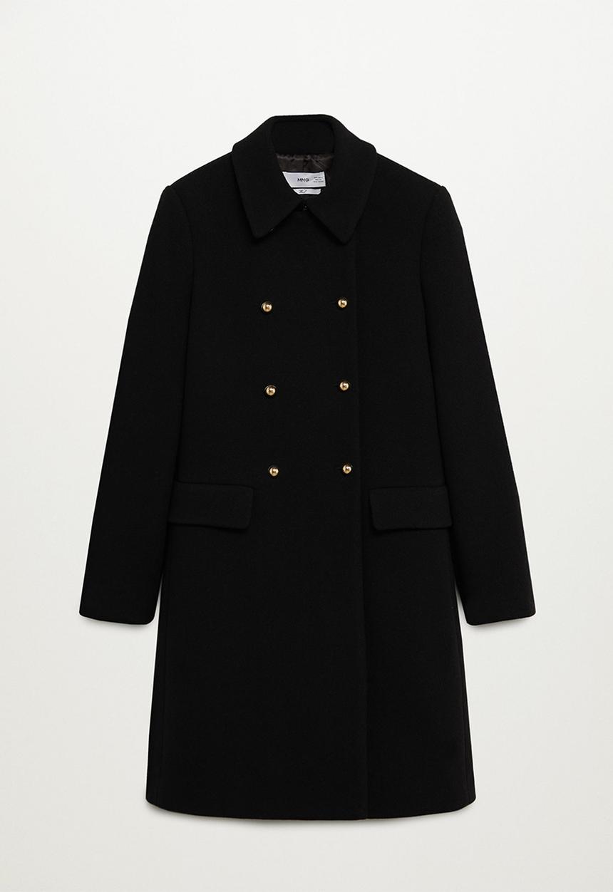MANGO - Coat bombons - black