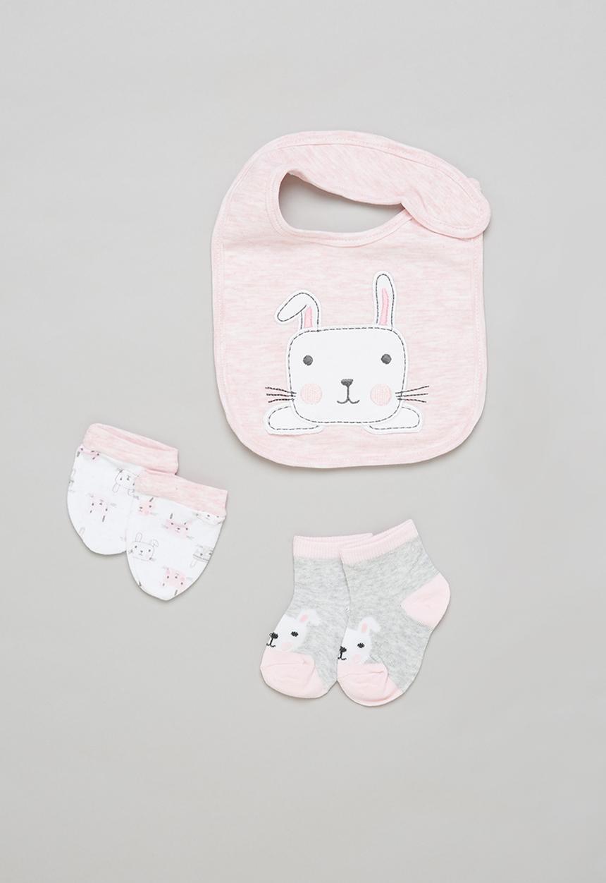 Pop Candy - Bib, socks & mittens set - pink