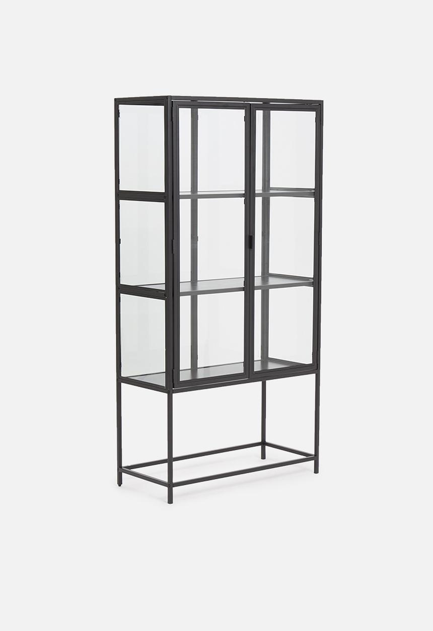 Sixth Floor - Seaford glass cabinet - black & glass