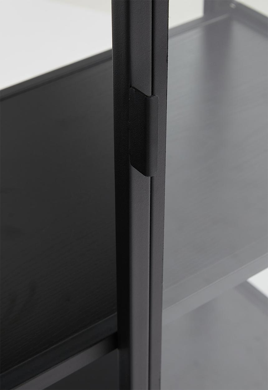 Sixth Floor - Seaford glass cabinet - black & glass