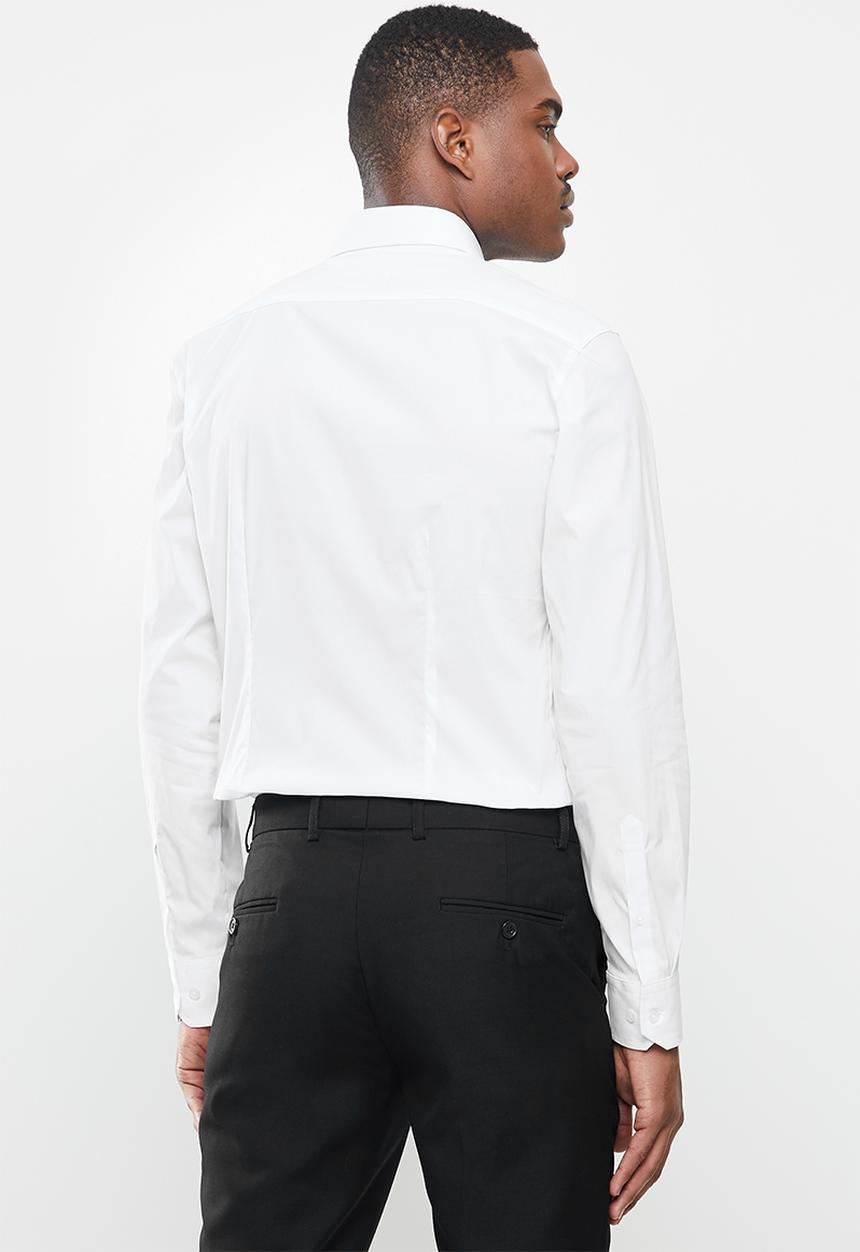 POLO - Christian plain long sleeve signature shirt - white