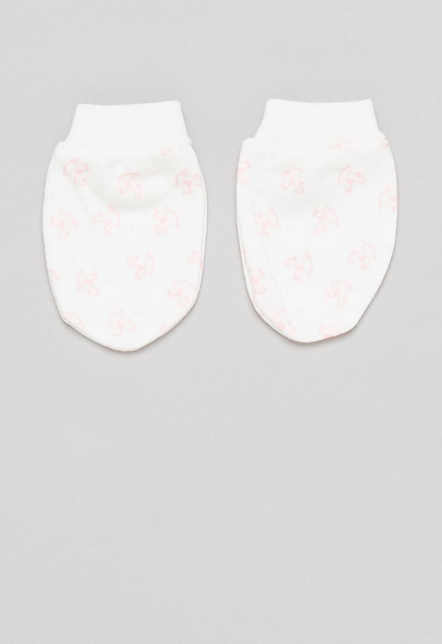 Pop Candy - Girls socks & mittens set - pink & white 